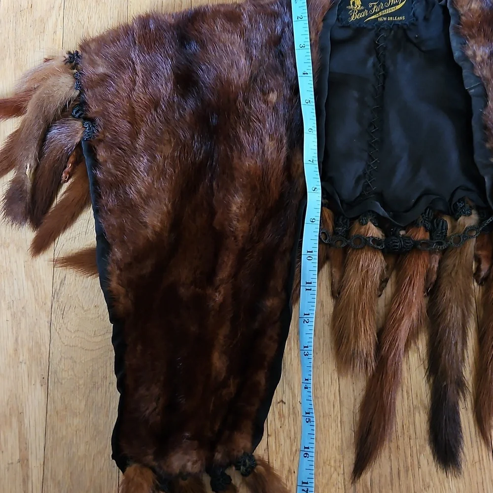 Vintage Fur Wrap With Tails And Feet O/S